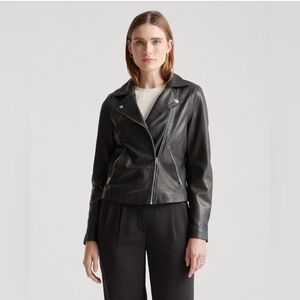 Quince NWOT Black Leather Biker/Moto Jacket